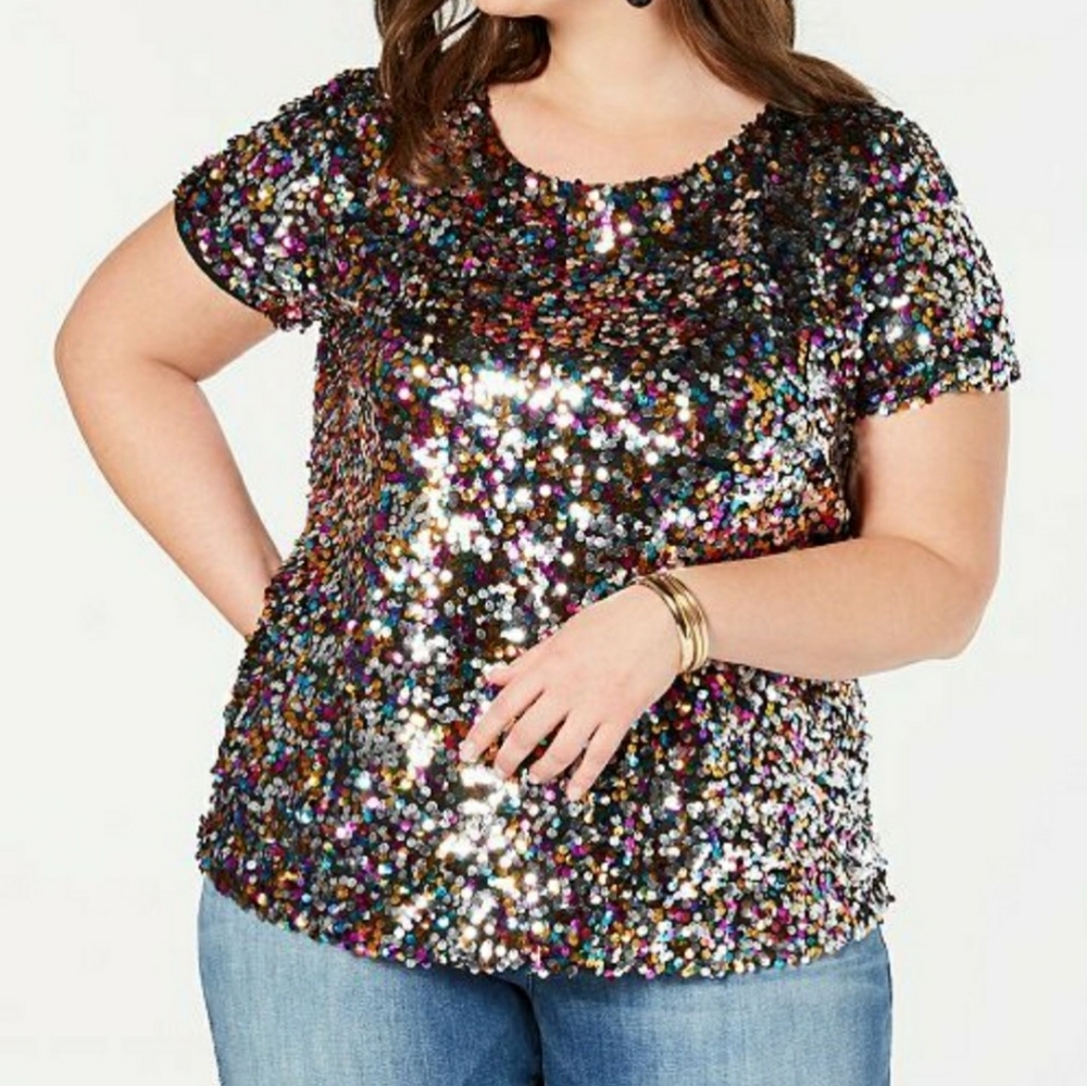 Rainbow Sequinned Tshirt
